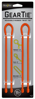 2-Pack 18-Inch Gear Tie, Orange
