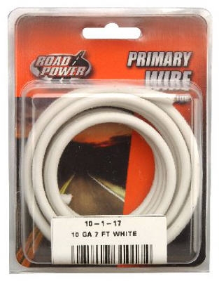 Primary Wire, White, 10-Ga., 7-Ft.