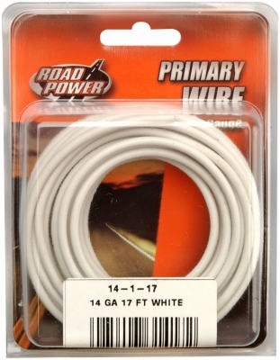 Primary Wire, White, 14-Ga., 17-Ft.