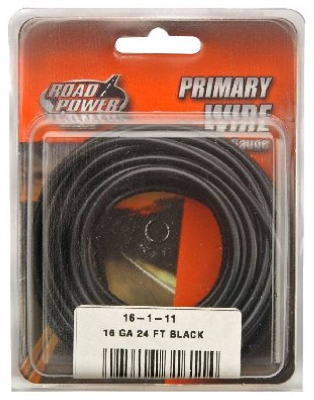 Primary Wire, Black, 16-Ga., 24-Ft.
