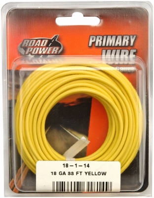 Primary Wire, Yellow, 18-Ga., 33-Ft.