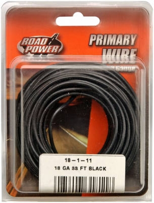 Primary Wire, Black, 18-Ga., 33-Ft.