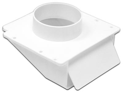 Under-Eave Dryer Vent, White Plastic, 4-In. Collar