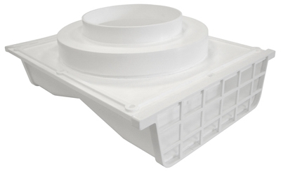 Under-Eave Dryer Vent, Double-Sided, White Plastic, 4 To 6-In. Collar