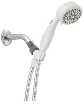 7-Spray Showerhead, Handheld, White, 2.0 GPM