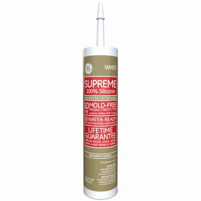 Kitchen, Bath & Plumbing Supreme Silicone Caulk, White, 10.1-oz.