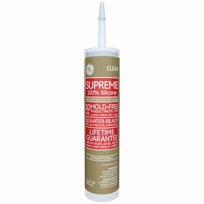 Kitchen, Bath & Plumbing Supreme Silicone Caulk, Clear, 10.1-oz.