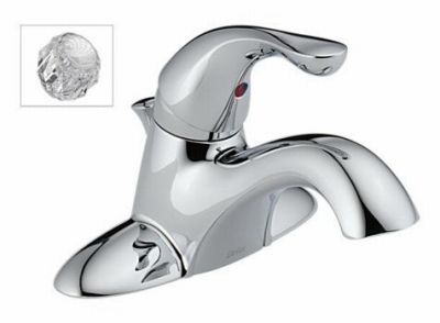 Classic Lavatory Faucet,  Chrome Single Handle,  With Extra Acrylic Handle