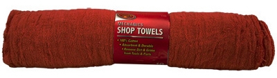 Shop Towel, Red Cotton, 13 x 14-In., 10-Pk.