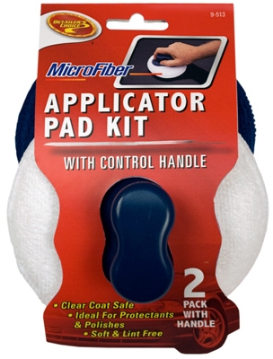 Applicator Pad For Car Protectants & Polish, Micofiber, 2-Pk.