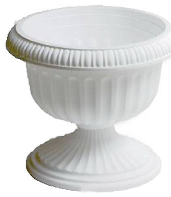18-Inch White Grecian Urn Planter