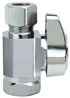 Chrome Straight Stop Valve, 3/8 x 3/8-In.