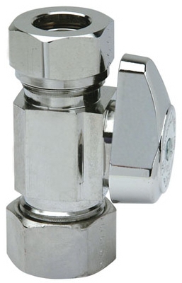 Chrome Straight Stop Valve, 5/8 x 7/16-In.