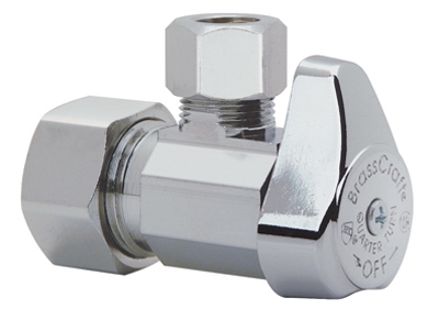 Chrome Angle Stop Valve, 5/8 x 1/4-In.