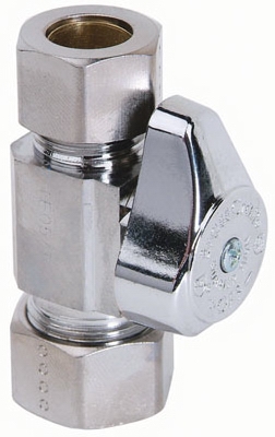 Chrome Straight Stop Valve, 5/8 x 1/2-In.