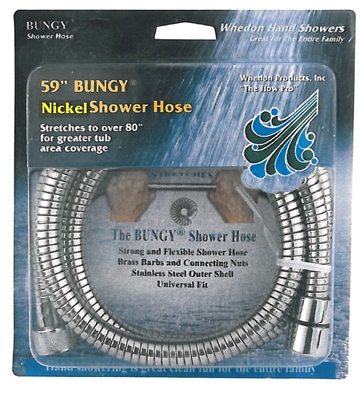 Shower Hose, Bungy Metal Stretch, Brushed Nickel, 59-In.