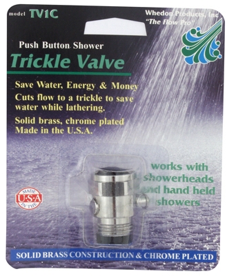 Shower Flow Control Trickle Valve, Push-Button, Chrome-Plated Brass
