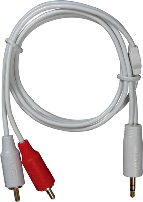 MP3 Stereo Adapter Cable, Y to RCA Plug, 3.5mm, 3-Ft.