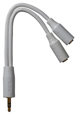 Stereo Y Extension Cable, White, 3.5mm