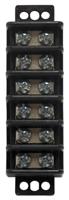 Terminal Block, 6-Circuit, 30A, 600V, 22-10 AWG, 1/Clam, 5Clams/Master