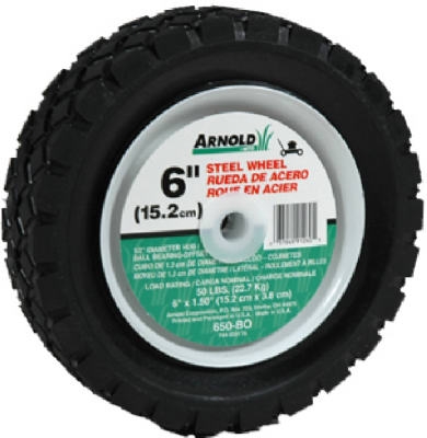 6-Inch Steel Universal Offset Hub Replacement Lawn Mower Wheel