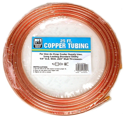 Evaporative Cooler Copper Tube, 1/4-In. x 25 Ft.