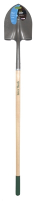 Shovel, Round-Point, 6-Ft. Wood Handle With Cushion Grip