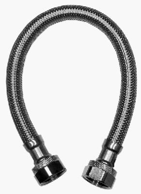 Faucet Connector, Stainless Steel, 3/8 Compression x 1/2 FIP x 12-In.