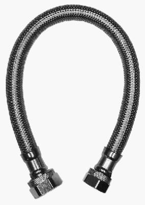 Faucet Connector, Stainless Steel, 1/2 Compression x 1/2 FIP x 20-In.