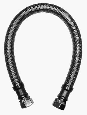 Faucet Connector, Stainless Steel, 3/8 Compression x 3/8 Compression x 12-In.