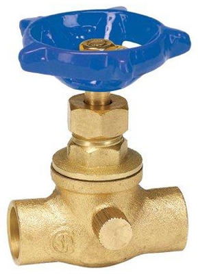 Stop & Waste Valve, Lead-Free Brass, Copper x Copper, 1/2-In.