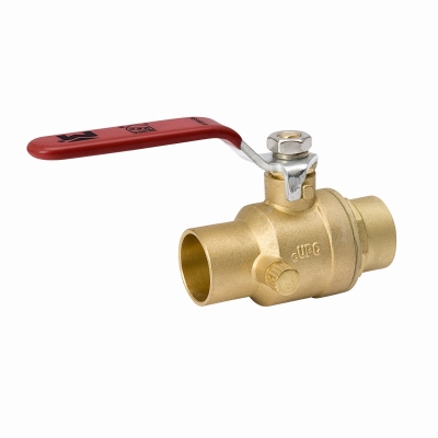 Stop & Waste Ball Valve, Lead Free, Forged Brass, 3/4-In.
