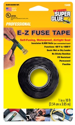 Silicone Tape, Black, 1-In. x 10-Ft.