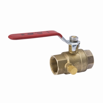 Stop & Waste Ball Valve, Lead Free, Forged Brass, 3/4-In. Threaded