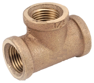 Pipe Fittings, Brass Tee, Lead Free, 90 Degree, 1-In.