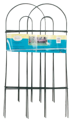 Green Round-Top Garden Fence, 32-In. x 8-Ft.