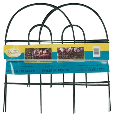 Green Round-Top Garden Fence, 24-In. x 8-Ft.