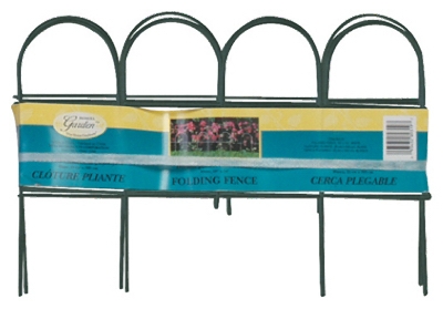Green Round-Top Garden Fence, 10-In. x 10-Ft.
