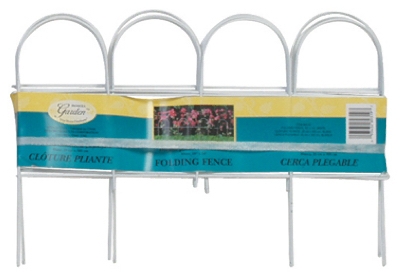 White Round-Top Garden Fence, 10-In. x 10-Ft.