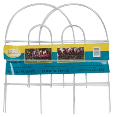 White Round-Top Garden Fence, 24-In. x 8-Ft.