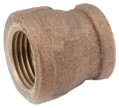 Pipe Fitting, Reducing Coupling, Lead Free Rough Brass, 3/8 x 1/4-In.