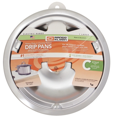 Electric Range Drip Pan,  inchC inch Series, Plug-In Element, Chrome, 8-In.