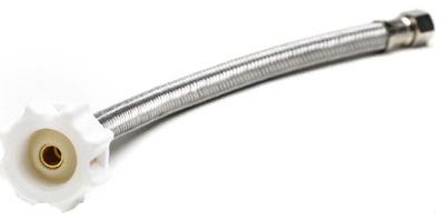 12-In. Toilet Connector, Click Seal, Braided Stainless Steel, 3/8 Compression x 7/8-In. Female Ballcock Thread