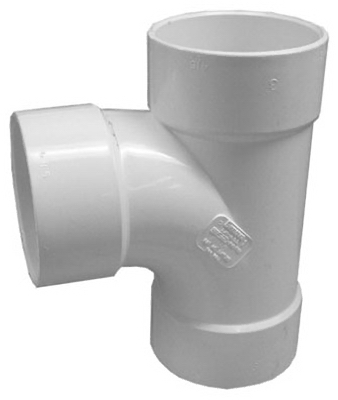 Sewer & Drain Sanitary Tee, Hub x Hub x Hub, 3-In.