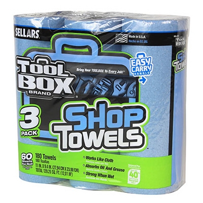 Blue Shop Towels, 3-Roll Pack