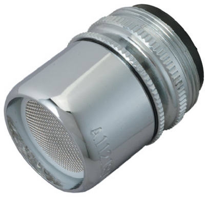 Faucet Aerator, Swivel, Chrome-Plated Brass, Dual Thread, 55/64 & 15/16-In. x 27-Thread