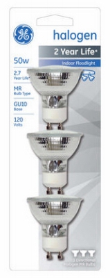Floodlight, Indoor, Halogen, 50-Watt, 3-Pk.
