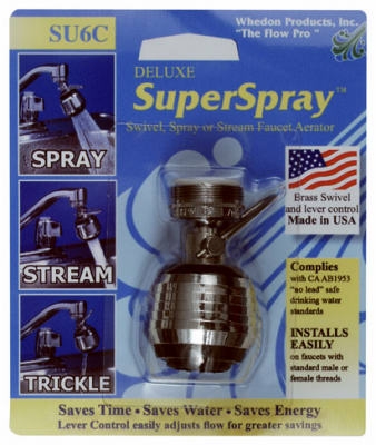 Deluxe Super Spray & Stream Swivel Aerator with Lever Control, Lead Free