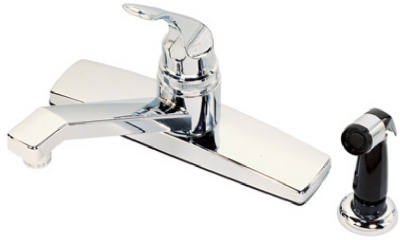 Chrome Single-Lever Kitchen Faucet with Sprayer