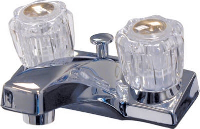 Chrome 2-Handle Lavatory Faucet with Pop-Up Assembly